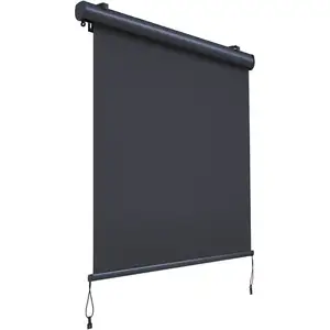 Store Vertical Rétractable Canopée avec Coffre et Manvelle Gris 2.5x1.... pas cher