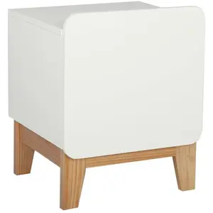 AKITEN RETAIL Chevet Enfant Bois Massif Yuki Blanc Et Bois pas cher