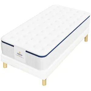 Leonis - Ensemble Matelas + Sommier Vasco bleu/blanc - 90x190 cm 90x19... pas cher