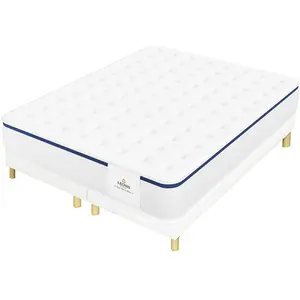 Leonis - Ensemble Matelas + 2 Sommiers Vasco bleu/blanc - 2x90x200 cm ... pas cher