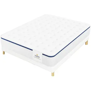 Leonis - Ensemble Matelas + Sommier Vasco bleu/blanc - 140x190 cm 140x... pas cher