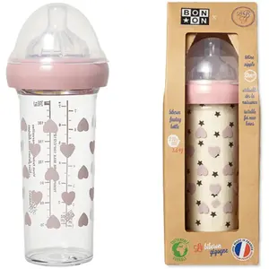 Biberon anti colique coeurs roses X BONTON (210 ml) pas cher