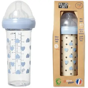 Biberon anti colique coeurs bleus X BONTON (210 ml) pas cher