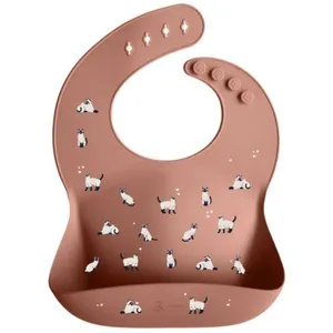 Zakuw Bavoir en silicone Minouche roseVendu parberceau-magique
