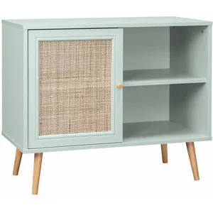 SWEEEK Meuble de rangement en cannage, vert céladon