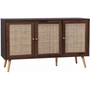 SWEEEK Buffet de rangement cannage couleur bois foncé - bohème pas cher