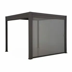 SWEEEK Pergola Bioclimatique gris anthracite   Triomphe   300x400cm. aluminium. à lames orientables + store 400cmVendu parcdiscount