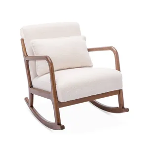 SWEEEK Rocking chair à bouclettes blanches pas cher