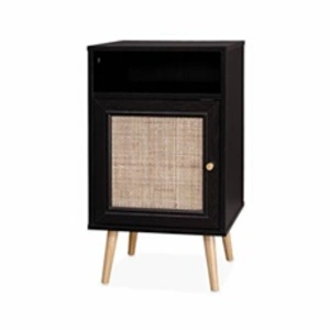 SWEEEK Table de chevet en cannage noir pas cher