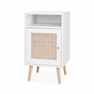 SWEEEK Table de chevet en cannage blanc pas cher