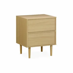 SWEEEK Table de chevet décor bois naturel - Mika - 2 tiroirs - l 48 x l 40 x h 59cm pas cher