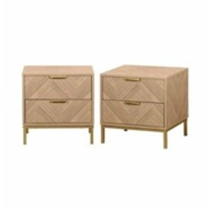 SWEEEK Lot de 2 tables de chevet. Budapest. deux tiroirs. L 45 x l 40 x H 45cm pas cher