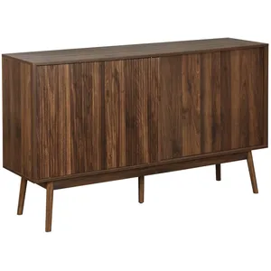 Buffet de rangement - SWEEEK - Linear - Bois foncé - 2 portes - 2 étagères pas cher