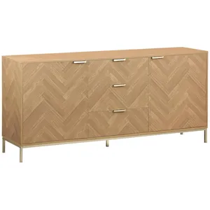 SWEEEK Buffet décor bois chevrons 2 portes 160cm Budapest pas cher