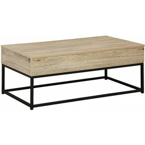 SWEEEK Table basse industrielle métal et effet bois avec plateau relevable pas cher