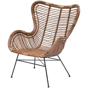 Nordlys Fauteuil en Metal et Rotin Naturel Marron JAKARTAVendu parconforama