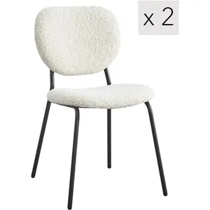 3S. x Home Nordlys - Lot de 2 Chaises de Salle a Manger Scandinaves Capitonnees Metal