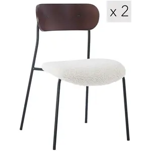 3S. x Home Nordlys - Lot de 2 Chaises de Salle a Manger Industrielles Metal blanc pas cher