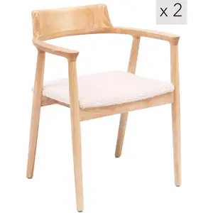 Nordlys - Lot de 2 Chaises de Salle a Manger Scandinave en Bois Massif pas cher