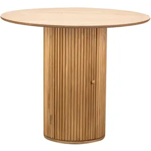Nordlys Table a Manger 4 personnes Ronde Bois Marron pas cher
