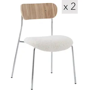 3S. x Home Nordlys - Lot de 2 Chaises de Salle a Manger Industrielles Metal Bois pas cher