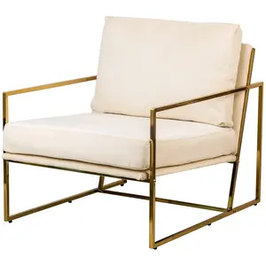 Nordlys Fauteuil de Salon Design Beige Pieds Metal