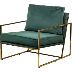 Nordlys Fauteuil de Salon Design Vert Pieds Metal