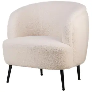Nordlys Fauteuil de salon design scandinave et pieds métal blanc pas cher
