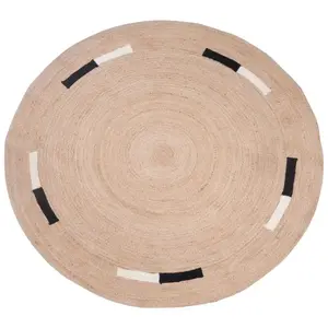 Nordlys Tapis rond en jute naturelle tissé marron 180 x 180 cm pas cher