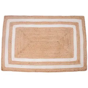 Nordlys Tapis rectangulaire en jute naturelle tissé marron 120 x 80 cm pas cher