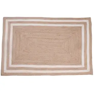 Nordlys Tapis rectangulaire en jute naturelle tissé marron 170 x 120 cm pas cher