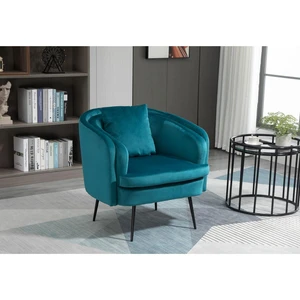 3S. x Home Fauteuil de salon design pieds en métal Bleu pas cher