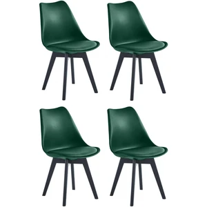 3S. x Home Lot de 4 chaises scandinaves Pieds en bois Vert pas cher
