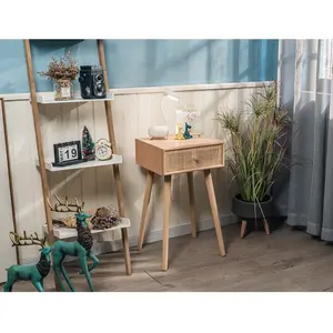 3S. x Home Table de chevet/appoint scandinave en bois tiroir Cannage Rotin MarronVendu parconforama