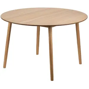 3S. x Home Table à Manger Design Ronde Scandinave Bois TRADITION 6P-MARRON pas cher