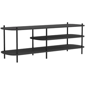 Nordlys Meuble TV design industriel rangement en bois noir pas cher