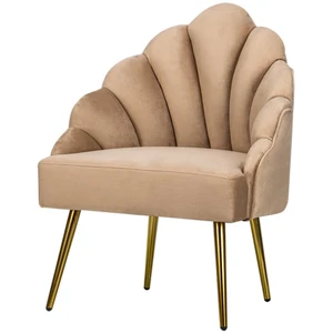 3S. x Home Fauteuil de Salon Design Pieds Métal BOLGE-BEIGE pas cher