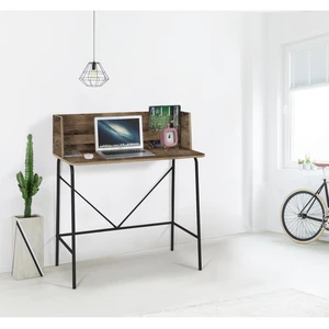 3S. x Home Bureau en métal noir et en bois marron de Style Industriel