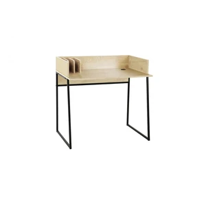 3S. x Home Bureau en métal noir et plateaux en bois Style Industriel pas cher