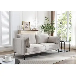 3S. x Home Canape 3 places en Metal gris pas cher