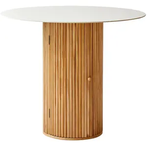 Nordlys Table à manger en bois avec plateau effet marbre pas cher