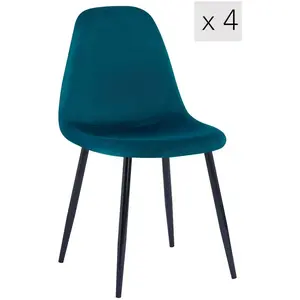 Nordlys Lot de 4 Chaises de Salle a Manger Scandinaves en Metal pas cher