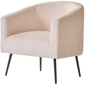 Nordlys Fauteuil de salon en métal et velours côtelé beige pas cher