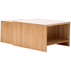Nordlys Set de 2 tables basses gigognes en bois et effet marbre pas cher