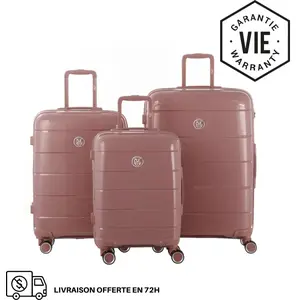 GYLBAG SET DE 3 VALISES RIGIDES Pink Gold CH3 (TAILLES S, M, L) pas cher
