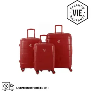 GYLBAG SET DE 3 VALISES RIGIDES Dark Red CH3 (TAILLES S, M, L)
