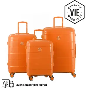 GYLBAG SET DE 3 VALISES RIGIDES Orange CH3 (TAILLES S, M, L) pas cher