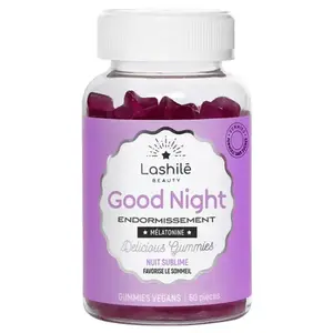 Comparateur de prix : Lashilé Beauty Good Night Nuit Sublime Sans Sucres 60 gummies