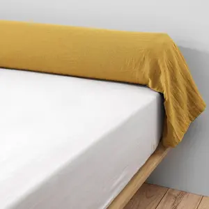 L'EFFET PAPILLON Taie de traversin Gaze de coton 85x185 gaia coloris Jaune SafranVendu parcarrefour