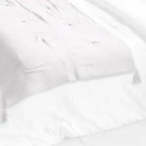 Comparateur de prix : Housse De Rêve Edredon Gaze de Coton 150 x 150 cm gaia coloris Blanc Chantilly